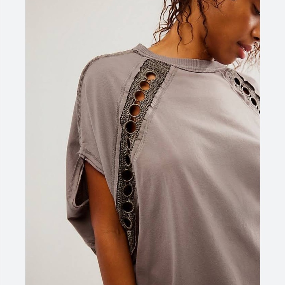 Free People Rough Around The Edges Oversized Pullover Top NWT
